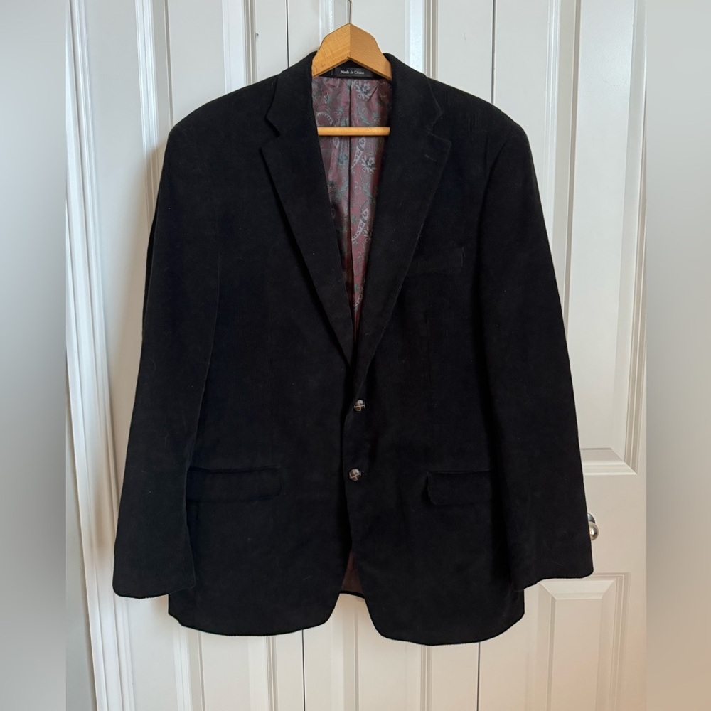 Lauren Ralph Lauren Classic Black Corduroy Men's Blazer 44 Long
